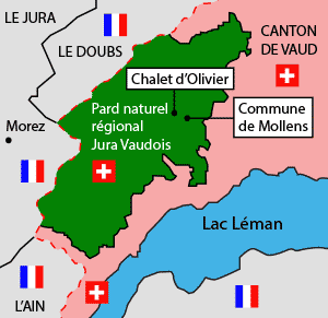 Carte du parc naturel régional Jura vaudois